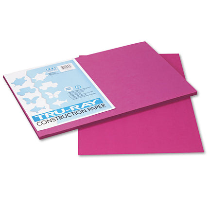Tru-Ray Construction Paper, 76 lb Text Weight, 12 x 18, Magenta, 50/Pack