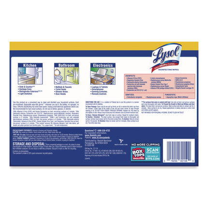 Disinfecting Wipes, 1-Ply, 7 x 7.25, Lemon and Lime Blossom, White, 35 Wipes/Canister, 3 Canisters/Pack, 4 Packs/Carton