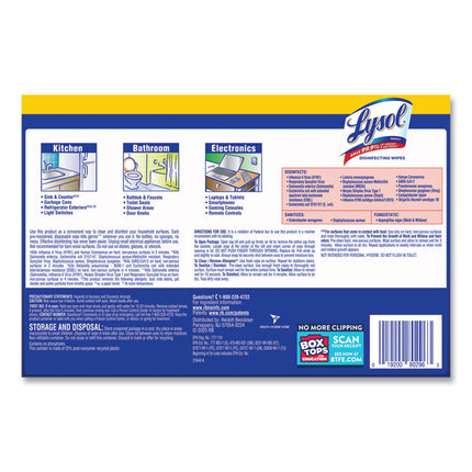 Disinfecting Wipes, 1-Ply, 7 x 7.25, Lemon and Lime Blossom, White, 80 Wipes/Canister, 2 Canisters/Pack