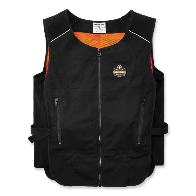 Chill-Its 6255 Lightweight Phase Change Cooling Vest, Cotton/Polyester, Small/Medium, Black