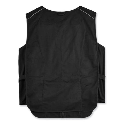 Chill-Its 6260 Lightweight Phase Change Cooling Vest with Packs, Cotton/Polyester, Small/Medium, Black