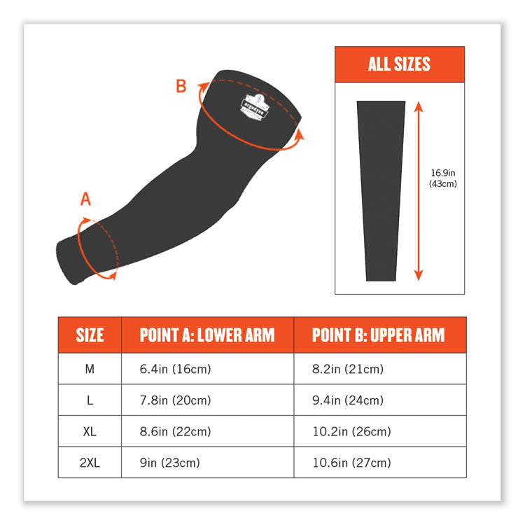 Chill-Its 6690 Performance Knit Cooling Arm Sleeve, Polyester/Spandex, 2X-Large, Blue, 2 Sleeves