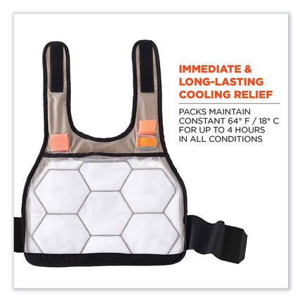 Chill-Its 6215 Premium FR Phase Change Cooling Vest with Packs, Modacrylic Cotton, Large/X-Large, Khaki