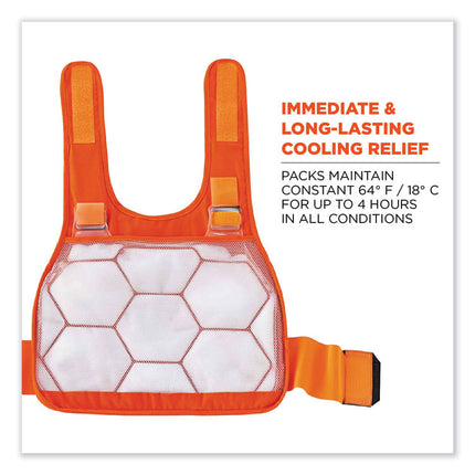 Chill-Its 6215 Premium FR Phase Change Cooling Vest with Packs, Modacrylic Cotton, Large/X-Large, Orange
