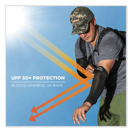 Chill-Its 6690 Performance Knit Cooling Arm Sleeve, Polyester/Spandex, X-Large, Lime, 2 Sleeves