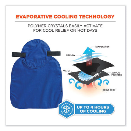Chill-Its 6717 Cooling Hard Hat Pad and Neck Shade - Polymers, 12.5 x 9.75, Blue