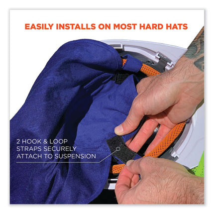 Chill-Its 6717 Cooling Hard Hat Pad and Neck Shade - Polymers, 12.5 x 9.75, Blue
