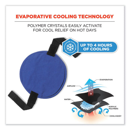 Chill-Its 6715 Hard Hat Cooling Pad - Polymers, 7 x 6.5, Blue