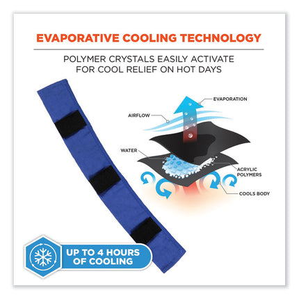 Chill-Its 6716 Cooling Hard Hat Liner - Polymers, 13.25 x 1.88, Blue
