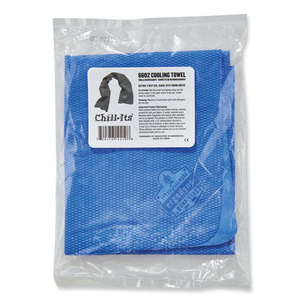 Chill-Its 6602 Evaporative PVA Cooling Towel, 29.5 x 13, One Size Fits Most, PVA, Blue, 50/Pack