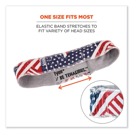 Chill-Its 6605 High-Performance Cotton Terry Cloth Sweatband, One Size Fits Most, Stars and Stripes
