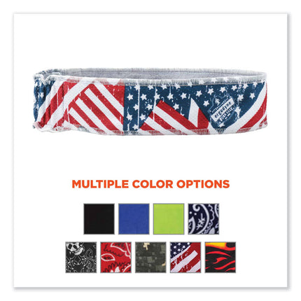 Chill-Its 6605 High-Performance Cotton Terry Cloth Sweatband, One Size Fits Most, Stars and Stripes
