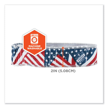 Chill-Its 6605 High-Performance Cotton Terry Cloth Sweatband, One Size Fits Most, Stars and Stripes