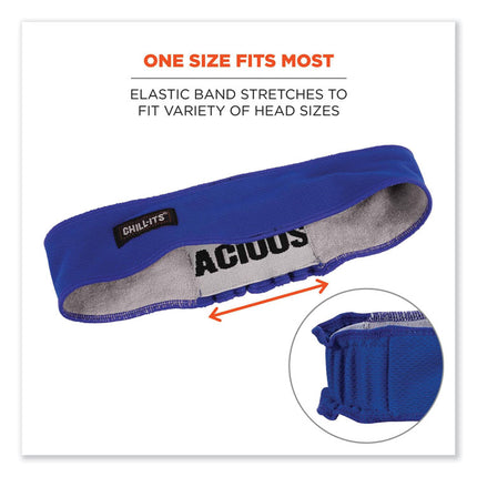 Chill-Its 6605 High-Performance Terry Cloth Sweatband, Cotton Terry Cloth, One Size Fits Most, Blue