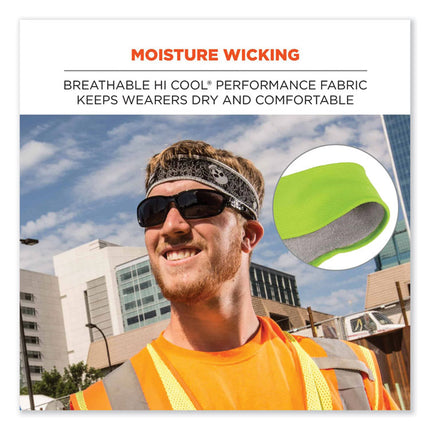 Chill-Its 6605 High-Performance Terry Cloth Sweatband, Cotton Terry Cloth, One Size Fits Most, Lime