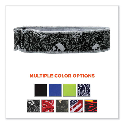 Chill-Its 6605 High-Performance Terry Cloth Sweatband, Cotton Terry Cloth, One Size Fits Most, Skulls