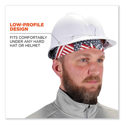 Chill-Its 6630 High-Performance Terry Cloth Skull Cap, Polyester, One Size Fits Most, Stars and Stripes