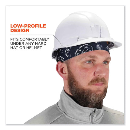 Chill-Its 6630 High-Performance Terry Cloth Skull Cap, Polyester, One Size Fit Most, Navy Western