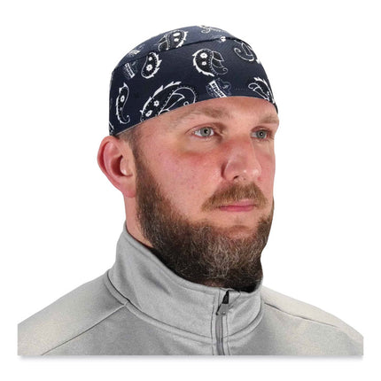 Chill-Its 6630 High-Performance Terry Cloth Skull Cap, Polyester, One Size Fit Most, Navy Western