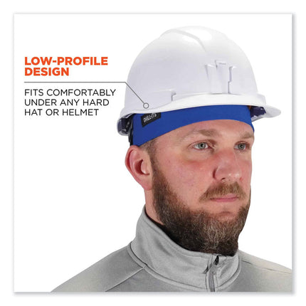 Chill-Its 6630 High-Performance Terry Cloth Skull Cap, Polyester, One Size Fits Most, Blue