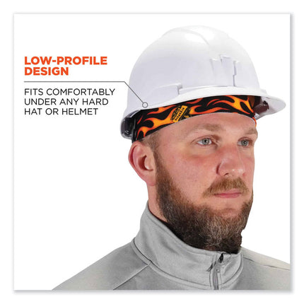 Chill-Its 6630 High-Performance Terry Cloth Skull Cap, Polyester, One Size Fits Most, Flames