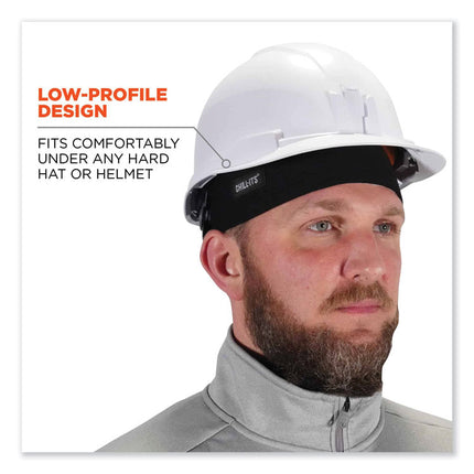 Chill-Its 6630 High-Performance Terry Cloth Skull Cap, Polyester, One Size Fits Most, Black