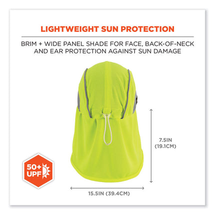 Chill-Its 6650 High-Performance Hat Plus Neck Shade, Polyester, One Size Fits Most, Lime