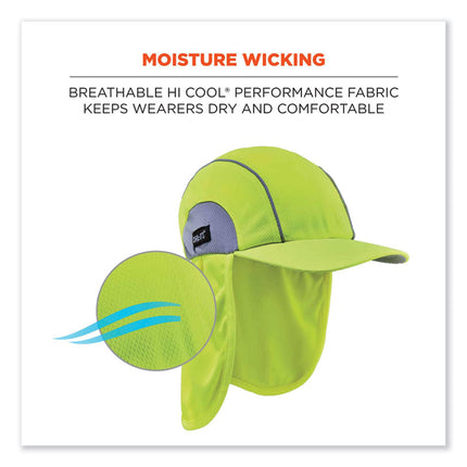 Chill-Its 6650 High-Performance Hat Plus Neck Shade, Polyester, One Size Fits Most, Lime