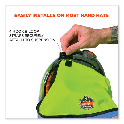 Chill-Its 6670CT Cooling Hard Hat Neck Shade - PVA, 14.75 x 10.5, Lime