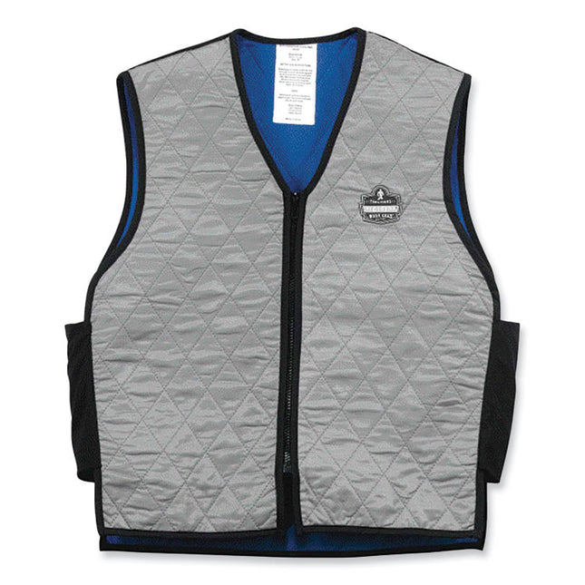 Chill-Its 6665 Embedded Polymer Cooling Vest with Zipper, Nylon/Polymer, X-Large, Gray