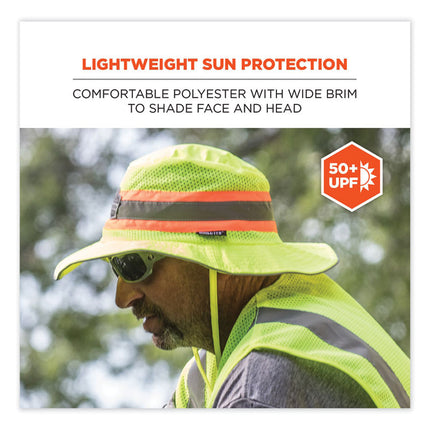Chill-Its 8935MF Hi-Vis Microfiber Ranger Sun Hat, Small/Medium, Lime