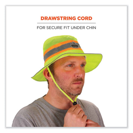 Chill-Its 8935MF Hi-Vis Microfiber Ranger Sun Hat, Small/Medium, Lime