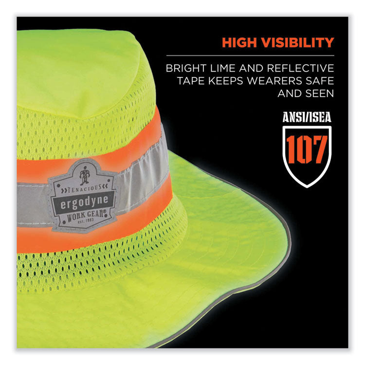Chill-Its 8935MF Hi-Vis Microfiber Ranger Sun Hat, Large/X-Large, Lime
