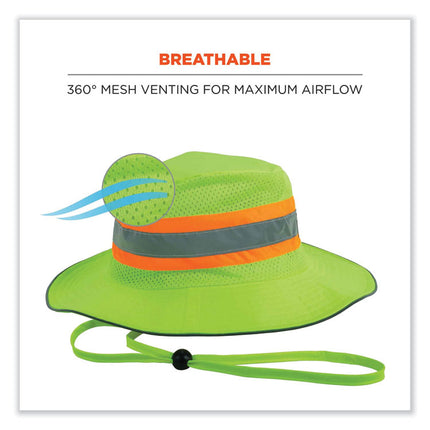 Chill-Its 8935MF Hi-Vis Microfiber Ranger Sun Hat, Large/X-Large, Lime