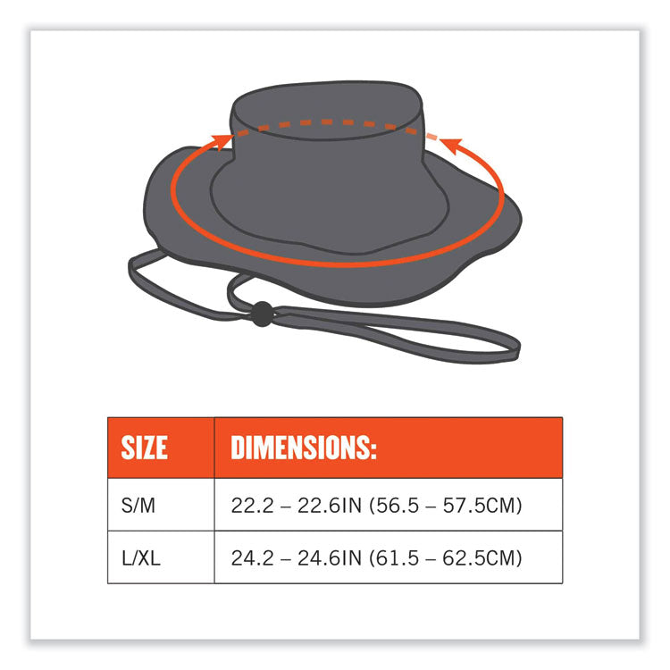 Chill-Its 8935MF Hi-Vis Microfiber Ranger Sun Hat, Large/X-Large, Lime