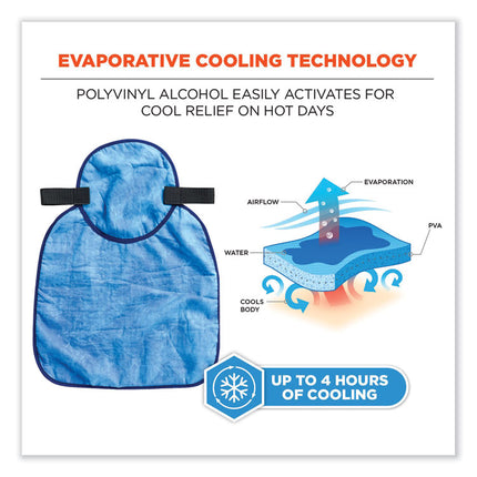 Chill-Its 6717CT Cooling Hard Hat Pad and Neck Shade - PVA, 12.5 x 9.75, Blue
