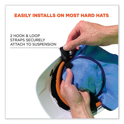 Chill-Its 6717CT Cooling Hard Hat Pad and Neck Shade - PVA, 12.5 x 9.75, Blue