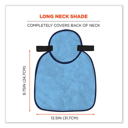Chill-Its 6717CT Cooling Hard Hat Pad and Neck Shade - PVA, 12.5 x 9.75, Blue