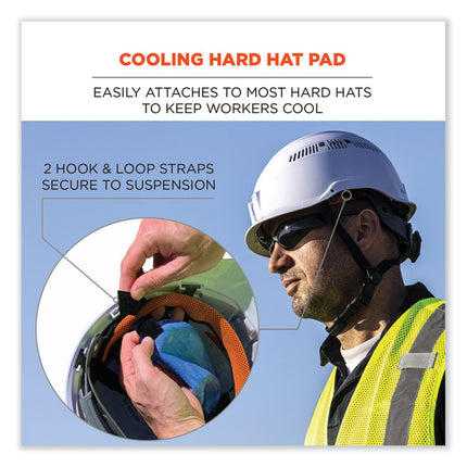 Chill-Its 6715CT Hard Hat Cooling Pad - PVA, 7 x 6.5, Blue
