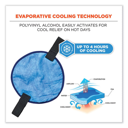 Chill-Its 6715CT Hard Hat Cooling Pad - PVA, 7 x 6.5, Blue