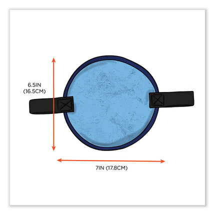 Chill-Its 6715CT Hard Hat Cooling Pad - PVA, 7 x 6.5, Blue