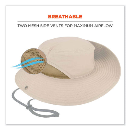Chill-Its 8936 Lightweight Mesh Paneling Ranger Hat, Small/Medium, Khaki