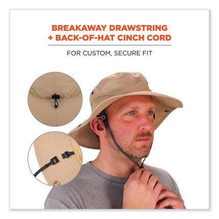 Chill-Its 8936 Lightweight Mesh Paneling Ranger Hat, Small/Medium, Khaki