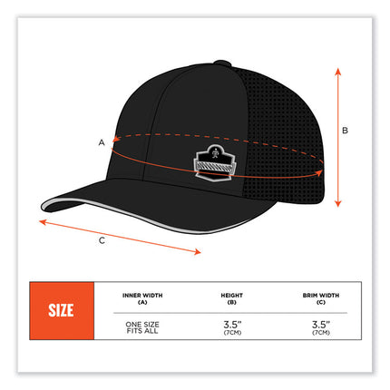 Chill-Its 8937 Performance Cooling Baseball Hat, One Size Fits Most, Black