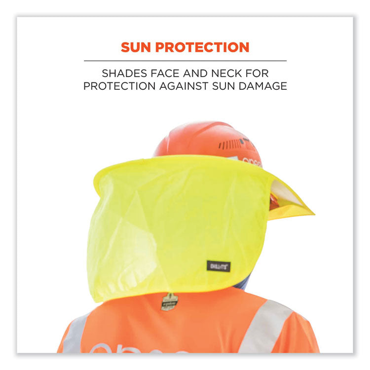 Chill-Its 6660 Hard Hat Brim + Neck Shade, 19.5 x 9.75, Lime