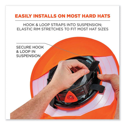 Chill-Its 6660 Hard Hat Brim + Neck Shade, 19.5 x 9.75, Orange