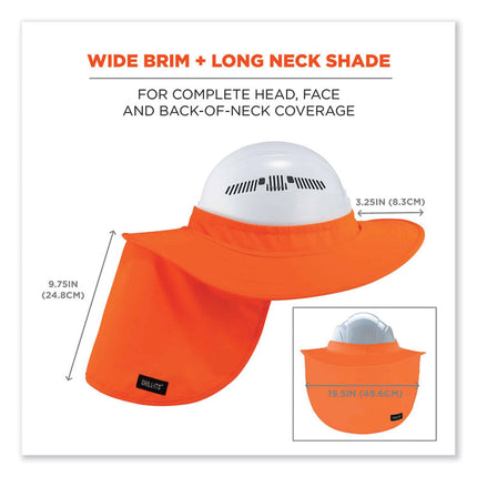 Chill-Its 6660 Hard Hat Brim + Neck Shade, 19.5 x 9.75, Orange
