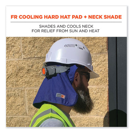 Chill-Its 6717FR FR Cooling Hard Hat Pad and Neck Shade, 12.5 x 9.75, Blue