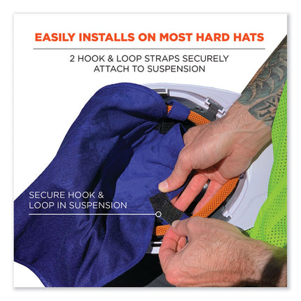 Chill-Its 6717FR FR Cooling Hard Hat Pad and Neck Shade, 12.5 x 9.75, Blue