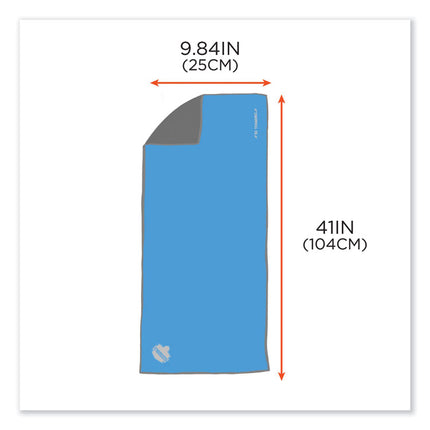 Chill-Its 6602MF Evaporative Microfiber Cooling Towel, 40.9 x 9.8, One Size Fits Most, Microfiber, Blue
